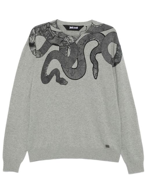 Maglia uomo grigia snake JUST CAVALLI | 77OAFM36CMF13829